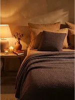 Плед 220х240 на кровать диван покрывало вязаный Хлопок 100 %