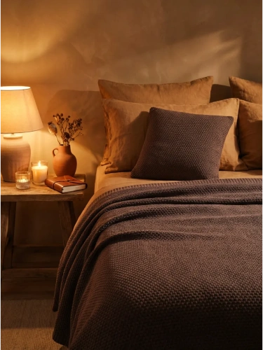 Наволочка декоративная вязаная для подушки 45 x 45 см хлопок фото 2