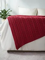 Плед 180x220 на кровать диван покрывало вязаный хлопок 100%