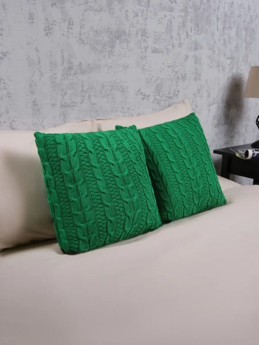 Наволочка декоративная вязаная для подушки 45 x 45 см хлопок фото 2