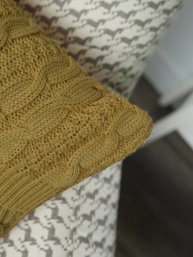 Наволочка декоративная вязаная для подушки 45 x 45 см хлопок фото 4
