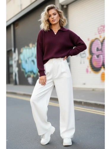 Укороченный свитер поло вязаный фото 5