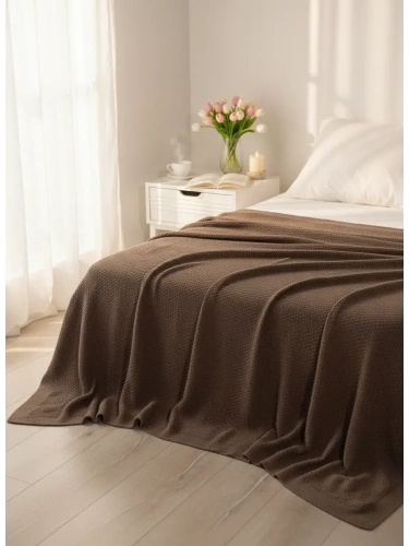 Плед 220х240 на кровать диван покрывало вязаный Хлопок 100 % фото 5