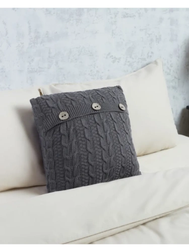 Наволочка декоративная вязаная для подушки 45 x 45 см хлопок