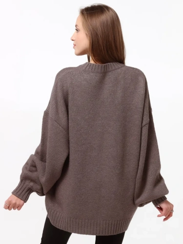 Свитер женский оверсайз шерстяной Кофта свободного Джемпер фото 3