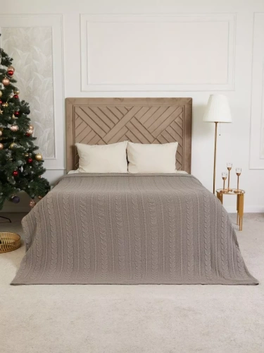 Плед 200х220 на кровать диван покрывало вязаный Хлопок 100 % фото 2