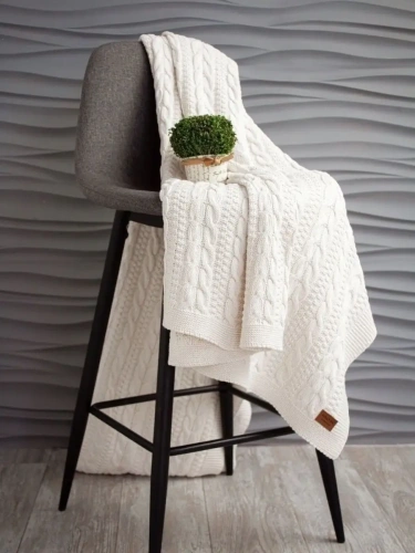 Плед 220x240 на кровать диван покрывало вязаный хлопок 100% фото 5