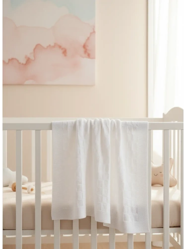 Плед вязаный для малыша 110x90 см хлопок для новорожденных фото 4