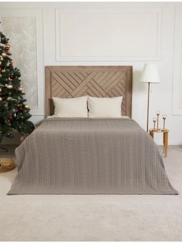 Плед 160х220 на кровать диван покрывало вязаный Хлопок 100 % фото 6