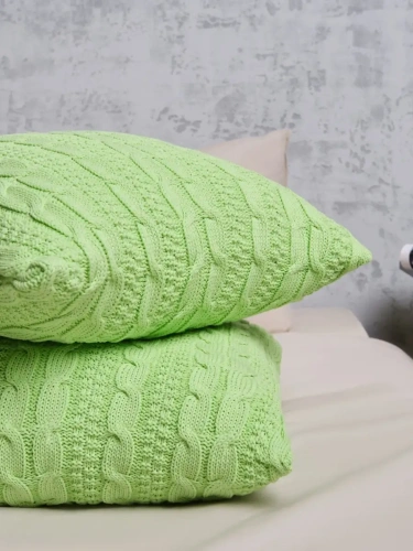 Наволочка декоративная вязаная для подушки 45 x 45 см хлопок фото 3