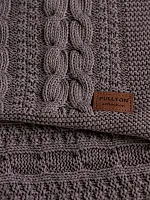 Плед 200x220 на кровать диван покрывало вязаный хлопок 100%