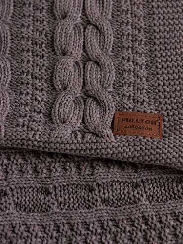 Плед 200x220 на кровать диван покрывало вязаный хлопок 100%