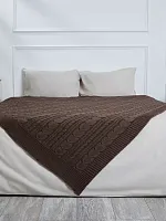 Плед 180х220 на кровать диван покрывало вязаный Хлопок 100 %