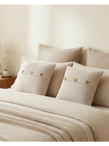 Наволочка декоративная вязаная для подушки 45 x 45 см хлопок