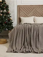 Плед 160х220 на кровать диван покрывало вязаный Хлопок 100 %