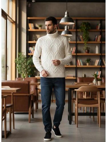 Свитер с горлом теплый шерстяной фото 7