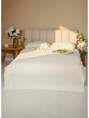 Плед 180х220 на кровать диван покрывало вязаный Хлопок 100 % фото 6