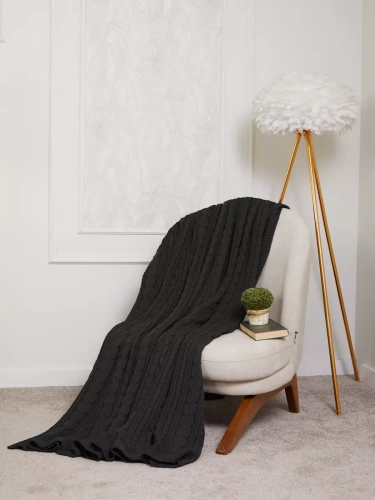 Плед 180х220 на кровать диван покрывало вязаный Хлопок 100 % фото 2