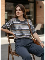 Кофта нарядная оверсайз укороченный ажурная кружевная сетка