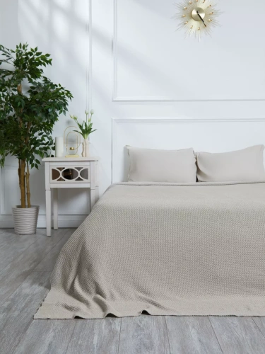 Плед 180х220 на кровать диван покрывало вязаный Хлопок 100 %