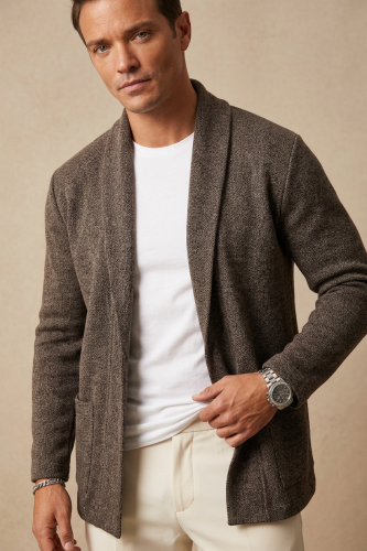 Кардиган длинный вязаный повседневный накидка удлиненный фото 3