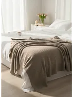 Плед 160х220 на кровать диван покрывало вязаный Хлопок 100 %