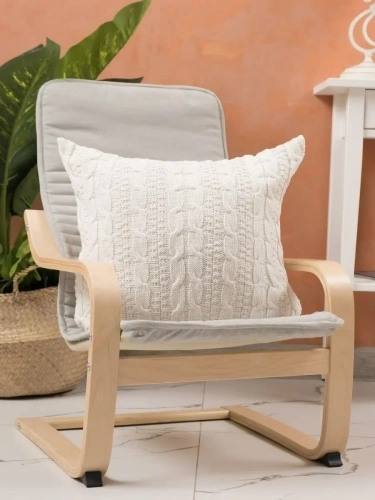 Наволочка декоративная вязаная для подушки 45 x 45 см хлопок фото 4