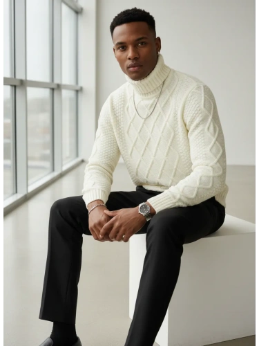 Свитер мужской с горлом теплый шерстяной фото 5