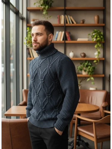 Свитер с горлом теплый шерстяной фото 2