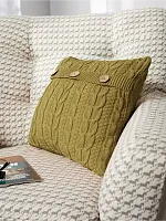 Наволочка декоративная вязаная для подушки 45 x 45 см хлопок