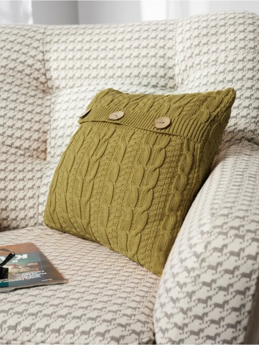 Наволочка декоративная вязаная для подушки 45 x 45 см хлопок