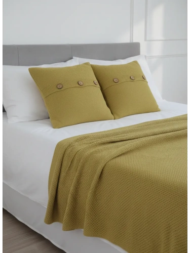 Наволочка декоративная вязаная для подушки 45 x 45 см хлопок фото 4