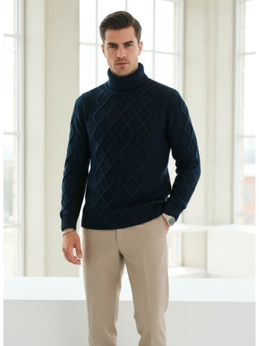 Свитер мужской с горлом теплый шерстяной фото 4