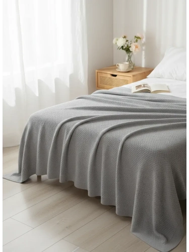 Плед 180х220 на кровать диван покрывало вязаный Хлопок 100 % фото 4