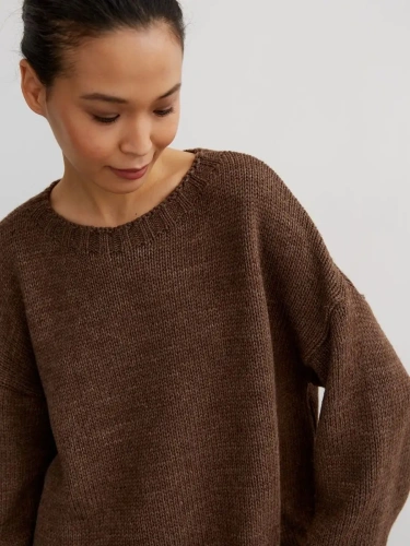 Свитер женский оверсайз шерстяной Кофта свободного Джемпер фото 9