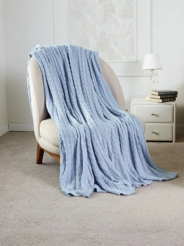 Плед 160х220 покрывало на диван кровать вязаный хлопок 100% фото 3