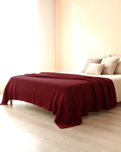 Плед 220х240 на кровать диван покрывало вязаный Хлопок 100 % фото 3